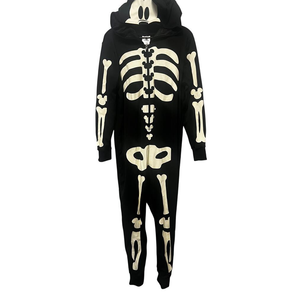 Disney Mickey Mouse 7/8 Skeleton One Piece Glow In the Dark Costume